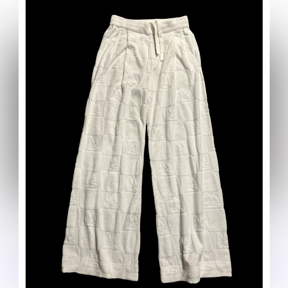 MAGNLENS  Textured Logo Wide Leg Pants NWT Small